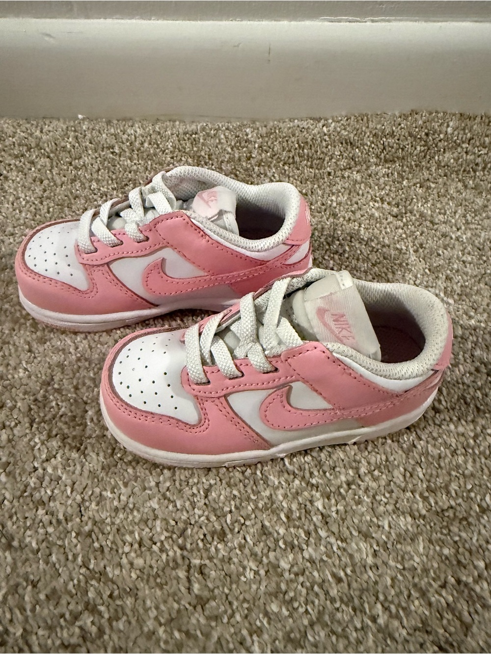 Nike Kids' Pink Dunks and White Low-Top Sneakers